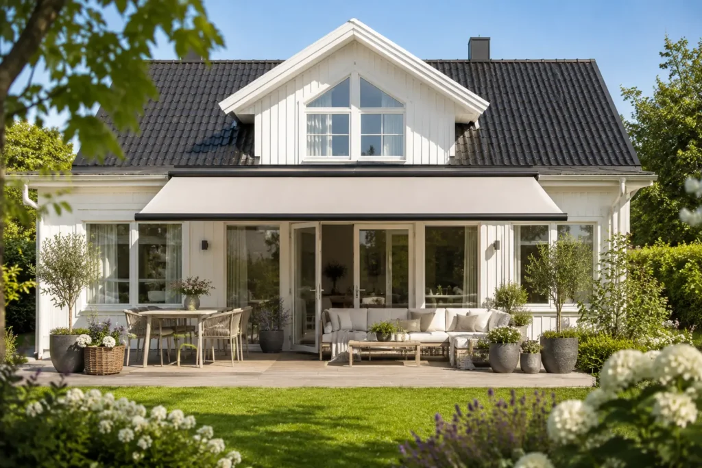Villa i danderyd med markis