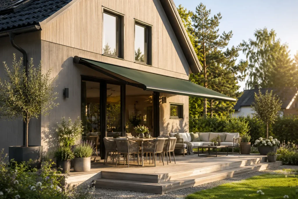 villa med markis i danderyd